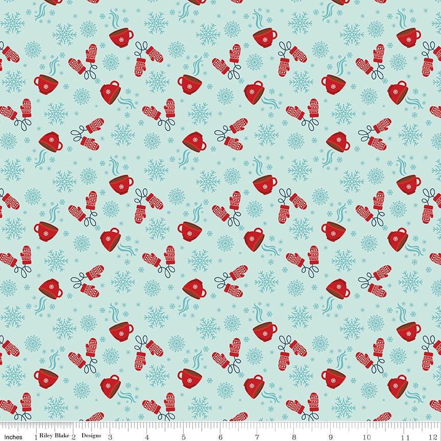A Perfect Winter 5" Stacker, Riley Blake 5-17990-42, Precut 5" Christmas Xmas Polar Bears Snowmen Charm Pack Fabric, Lori Whitlock