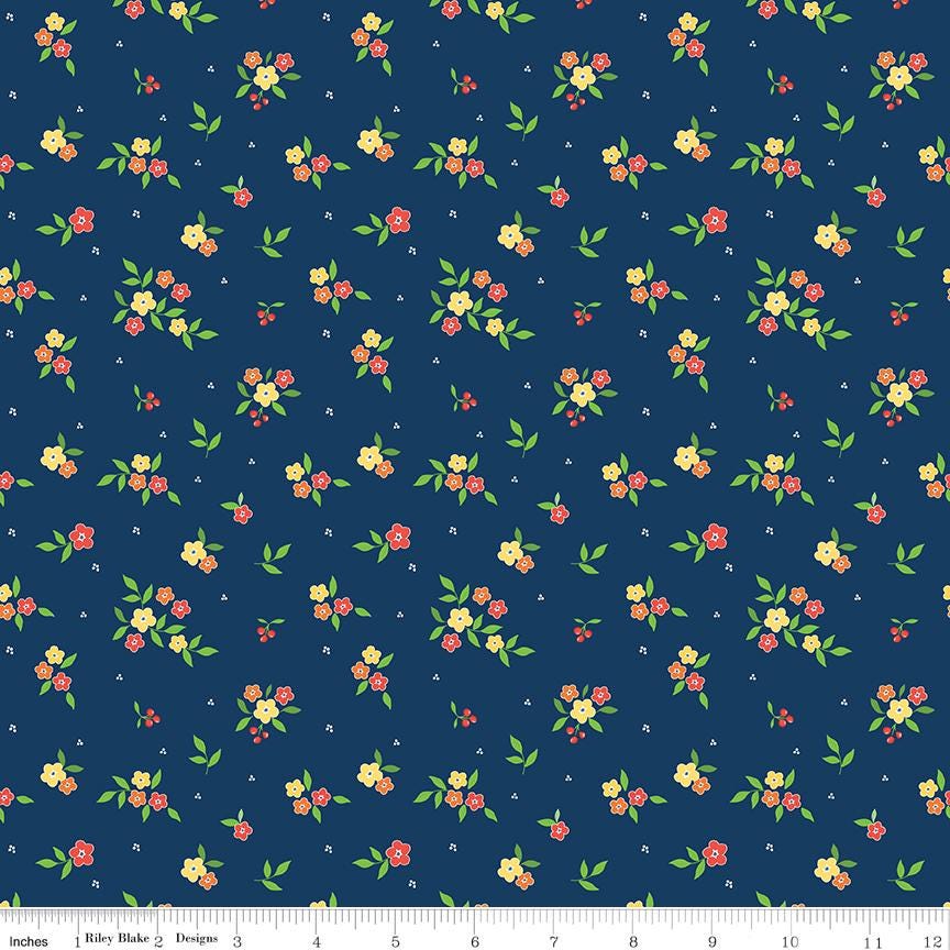 Summer's in Town 5" Stacker, Riley Blake 5-17530-42, 5" Precut Bright Summer Floral Charm Pack Fabric Squares, Sandy Gervais