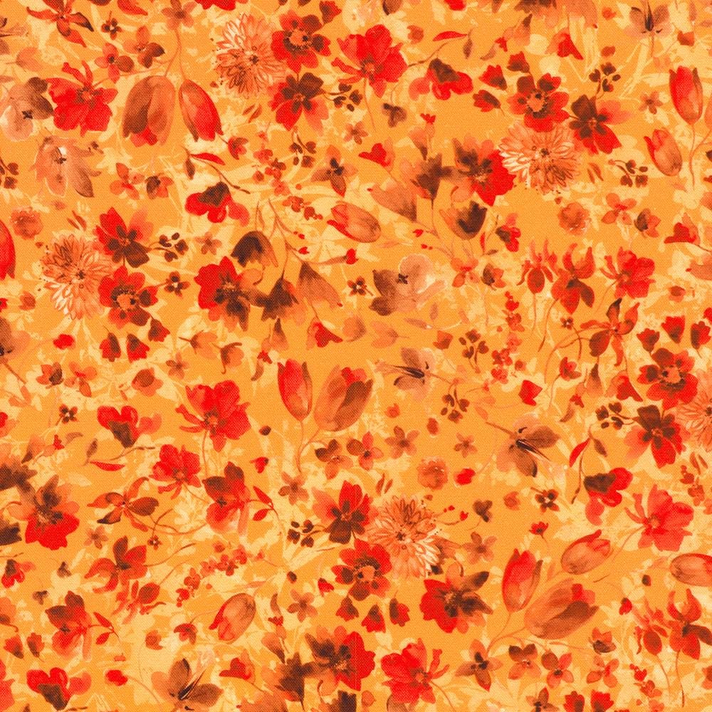 Cider Blossom 2.5" Roll Up, Robert Kaufman RU-1391-40, 2.5" Precut Autumn Fall Floral Fabric Strip Roll, Autumn Floral Jelly Roll
