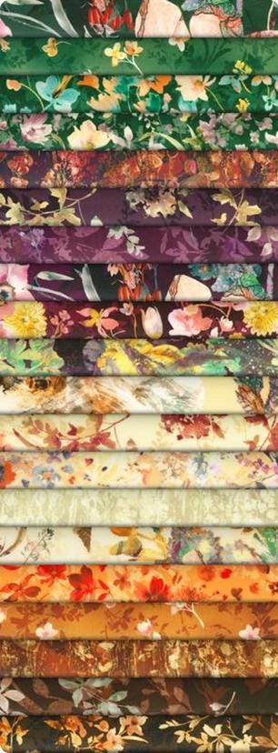 Cider Blossom 2.5" Roll Up, Robert Kaufman RU-1391-40, 2.5" Precut Autumn Fall Floral Fabric Strip Roll, Autumn Floral Jelly Roll