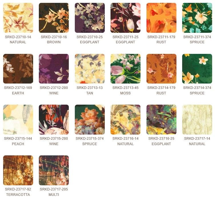 Cider Blossom 2.5" Roll Up, Robert Kaufman RU-1391-40, 2.5" Precut Autumn Fall Floral Fabric Strip Roll, Autumn Floral Jelly Roll
