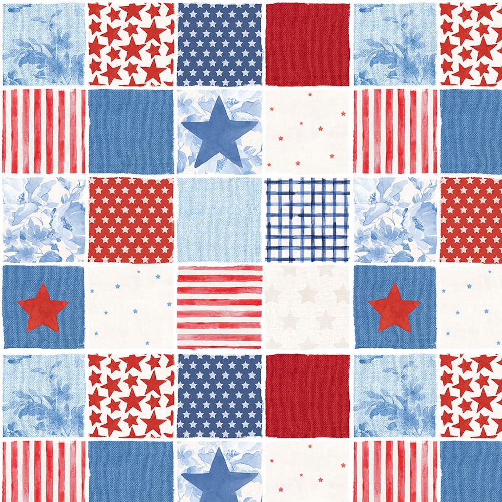 Americana 12 Piece Fat Quarter Bundle, Clothworks FQ0545, Patriotic Floral Fabric Bundle, 18 x 22 Fabric Cuts, Beth Grove