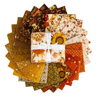 Bountiful 27 Piece Fat Quarter Bundle, Riley Blake FQ-17860-27, 18 x 22 Fabric Cut, Autumn Fall Harvest Floral Fabric, Sandy Gervais