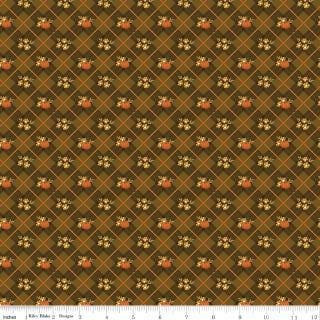 Bountiful Rolie Polie, Riley Blake RP-17860-40, 2.5" Precut Brown Gold Orange Green Autumn Fall Floral Fabric Strips, Sandy Gervais