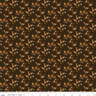 Bountiful Rolie Polie, Riley Blake RP-17860-40, 2.5" Precut Brown Gold Orange Green Autumn Fall Floral Fabric Strips, Sandy Gervais
