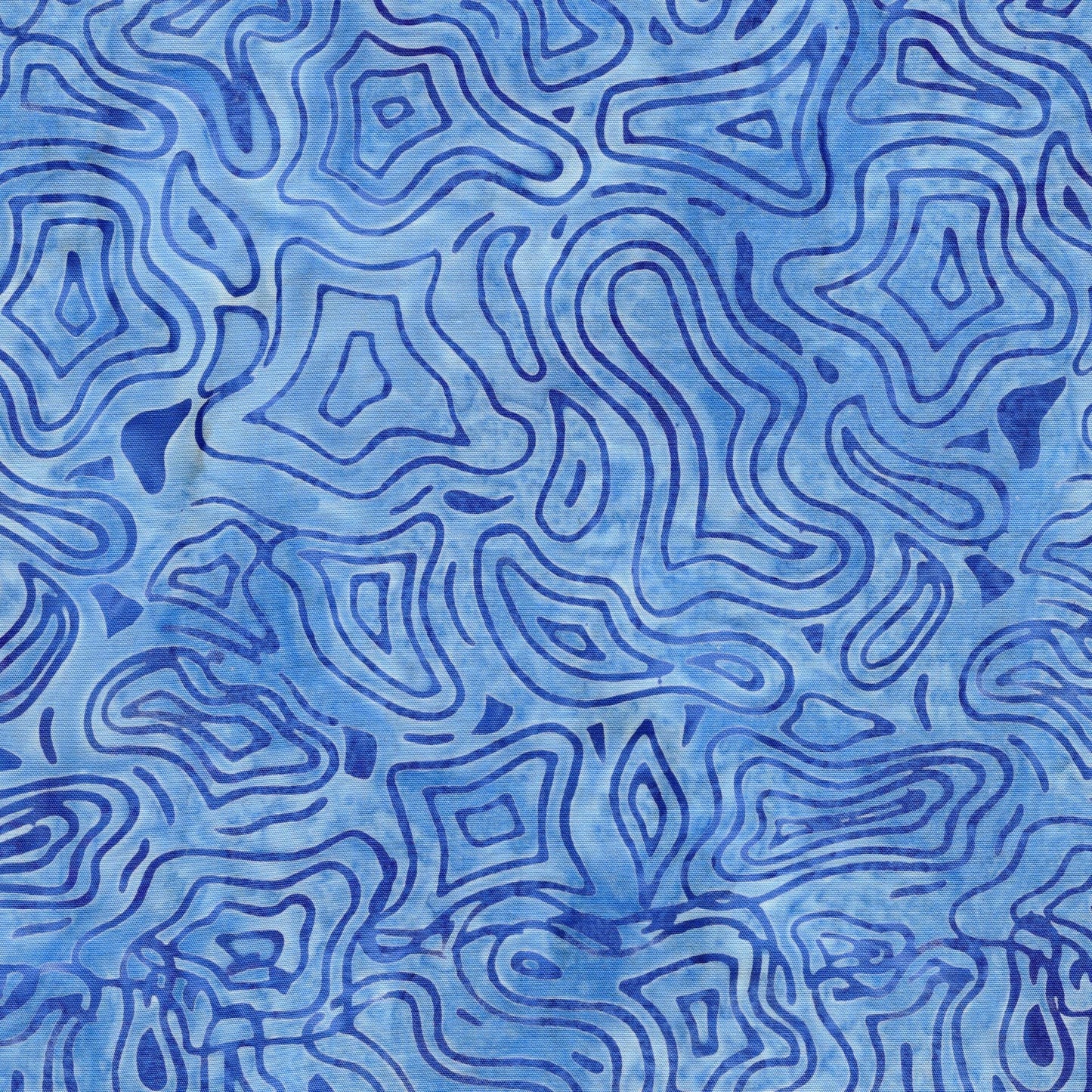 Pixelwave 2.5" Strip Pack, Island Batik, 2.5" Precut Blue White Geometric Batik Jelly Roll Fabric Strips