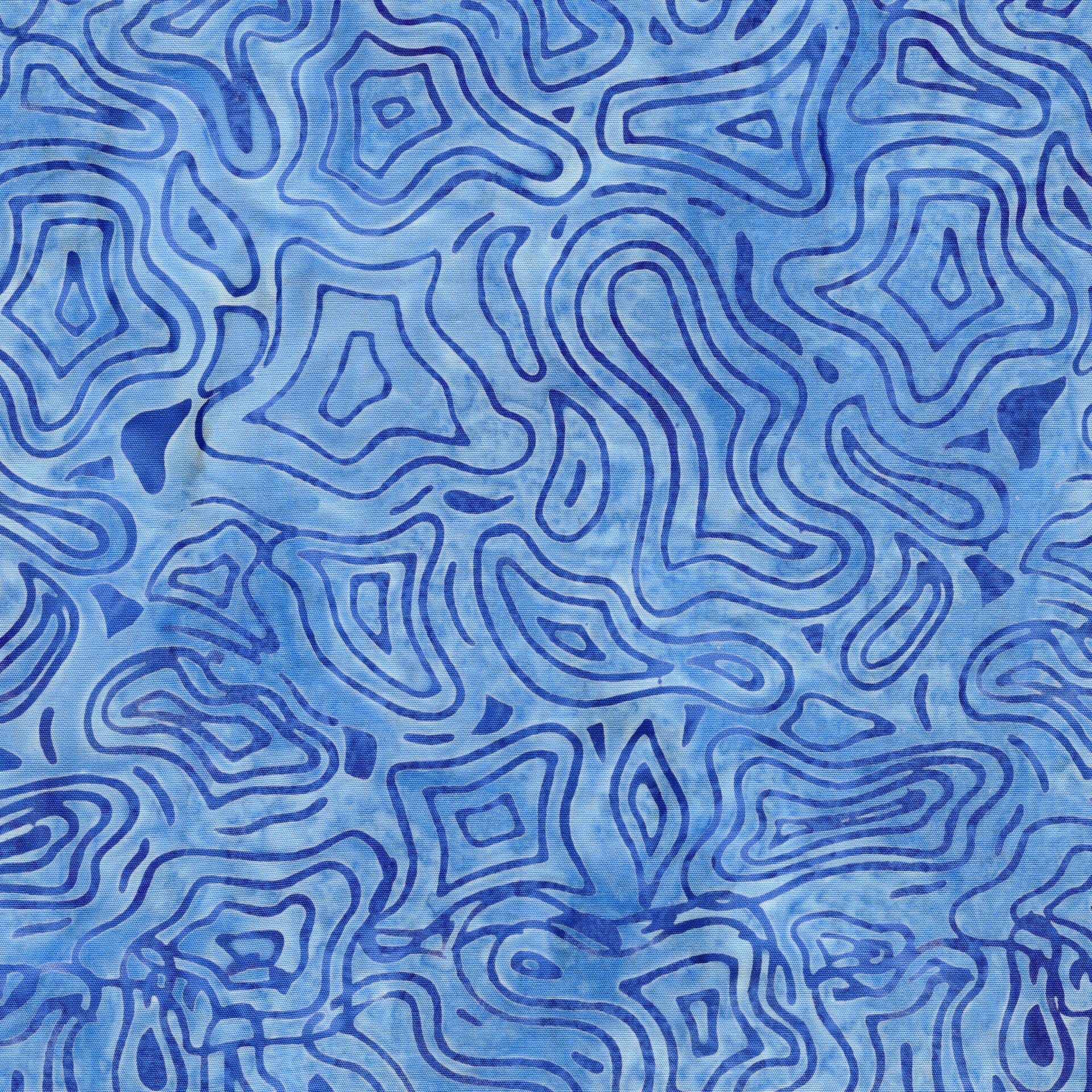 Pixelwave 2.5" Strip Pack, Island Batik, 2.5" Precut Blue White Geometric Batik Jelly Roll Fabric Strips