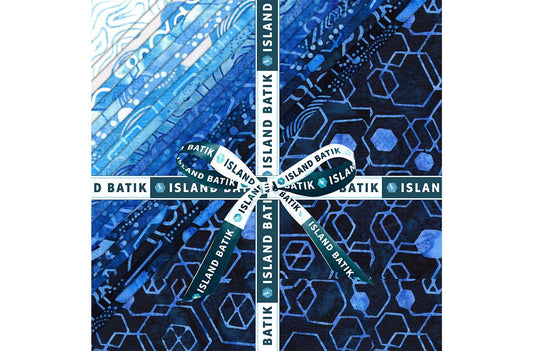 Pixelwave 10" Stack, Island Batik, Precut 10" Blue White Geometric Batik Layer Cake Fabric Squares