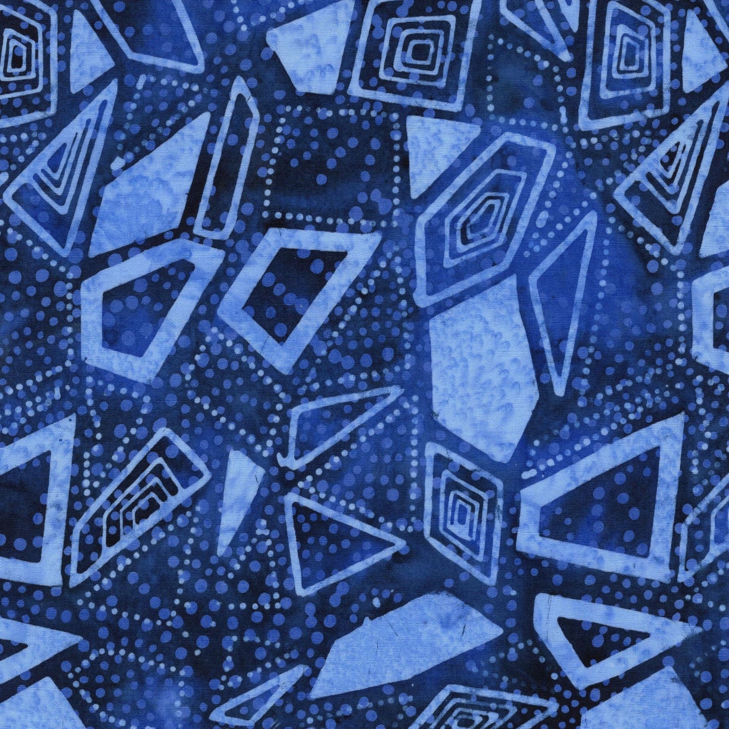Pixelwave 10" Stack, Island Batik, Precut 10" Blue White Geometric Batik Layer Cake Fabric Squares