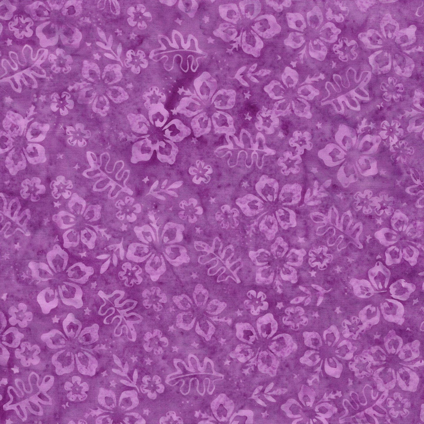 South Hampton 5" Stamp, Island Batik, 5" Precut Blue Green Pink Purple Floral Batik Fabric Charm Pack Quilt Squares