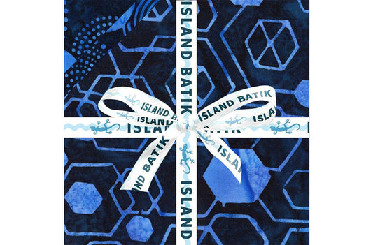Pixelwave 5" Stamp, Island Batik, 5" Precut Blue White Geometric Batik Fabric Charm Pack Quilt Squares