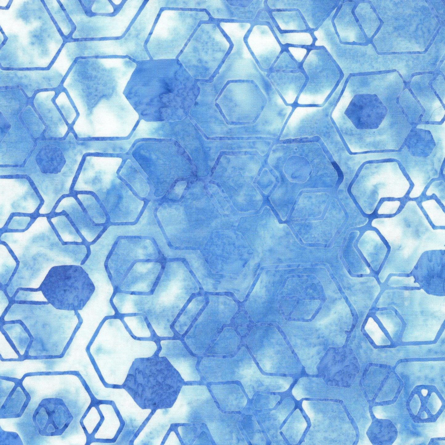 Pixelwave 5" Stamp, Island Batik, 5" Precut Blue White Geometric Batik Fabric Charm Pack Quilt Squares