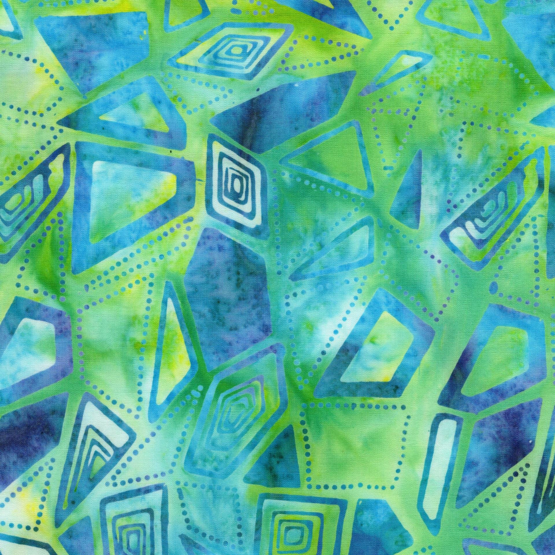 Prism Play 5" Stamp, Island Batik, 5" Precut Pink Purple Green Blue Geometric Batik Fabric Charm Pack Quilt Squares