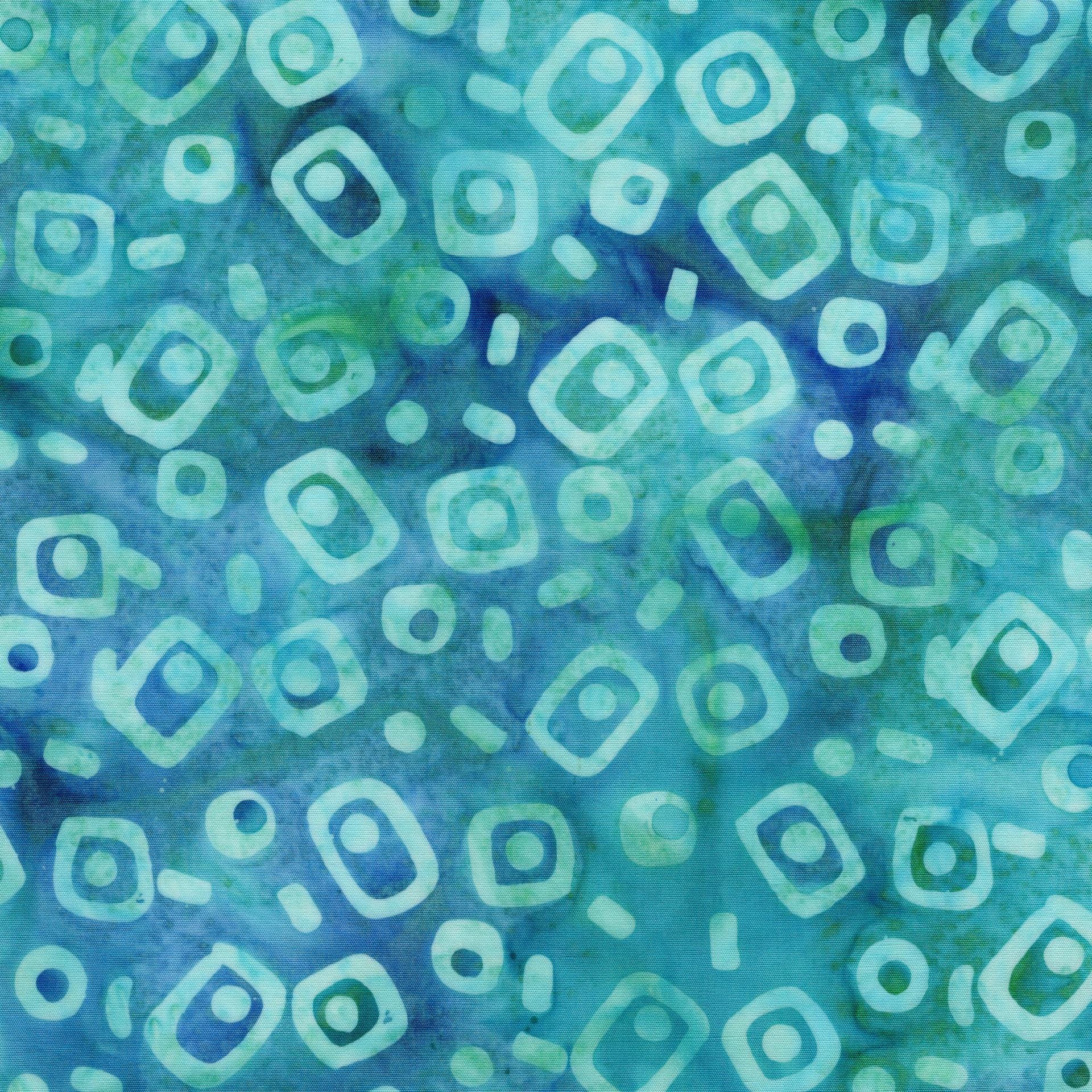 Groovy 5" Stamp, Island Batik, 5" Precut Coral Blue Teal Batik Fabric Charm Pack Quilt Squares