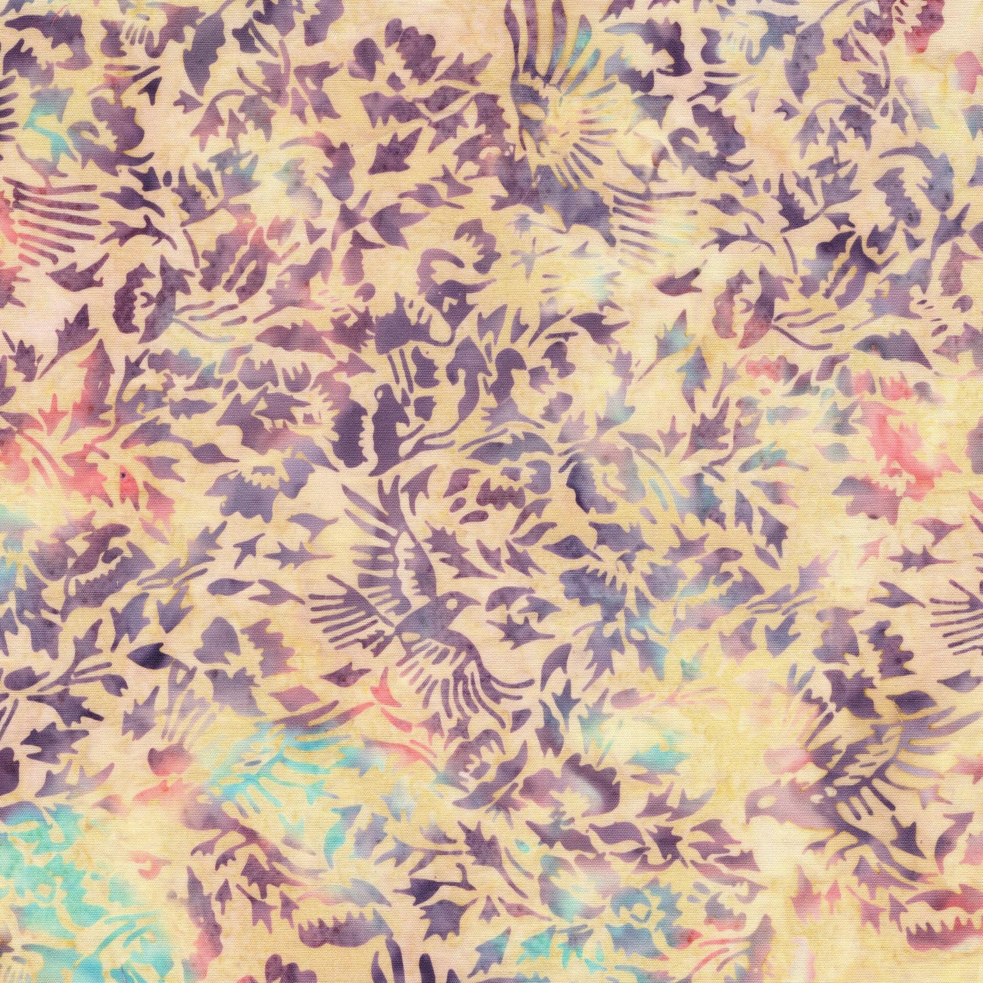 Songbird 5" Stamp, Island Batik, 5" Precut Pink Purple Beige Bird Batik Fabric Charm Pack Quilt Squares