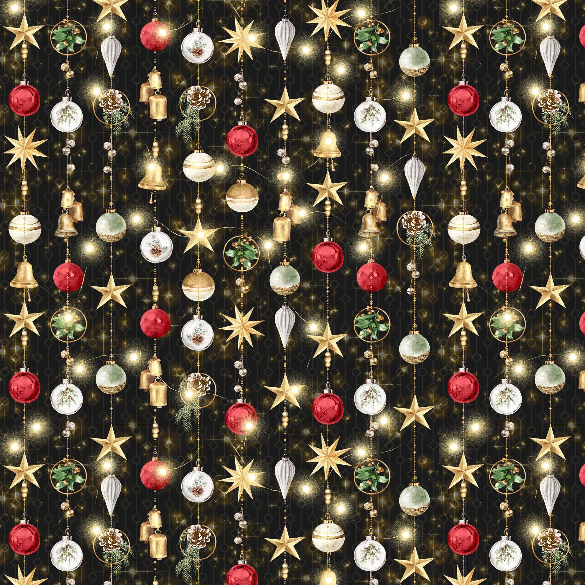 Merry and Bright 10" Squares, White Owl Fabrics MERRYANDBRIGHT-10, 10" Precut Traditional Christmas Xmas Floral Quilt Fabric Squares