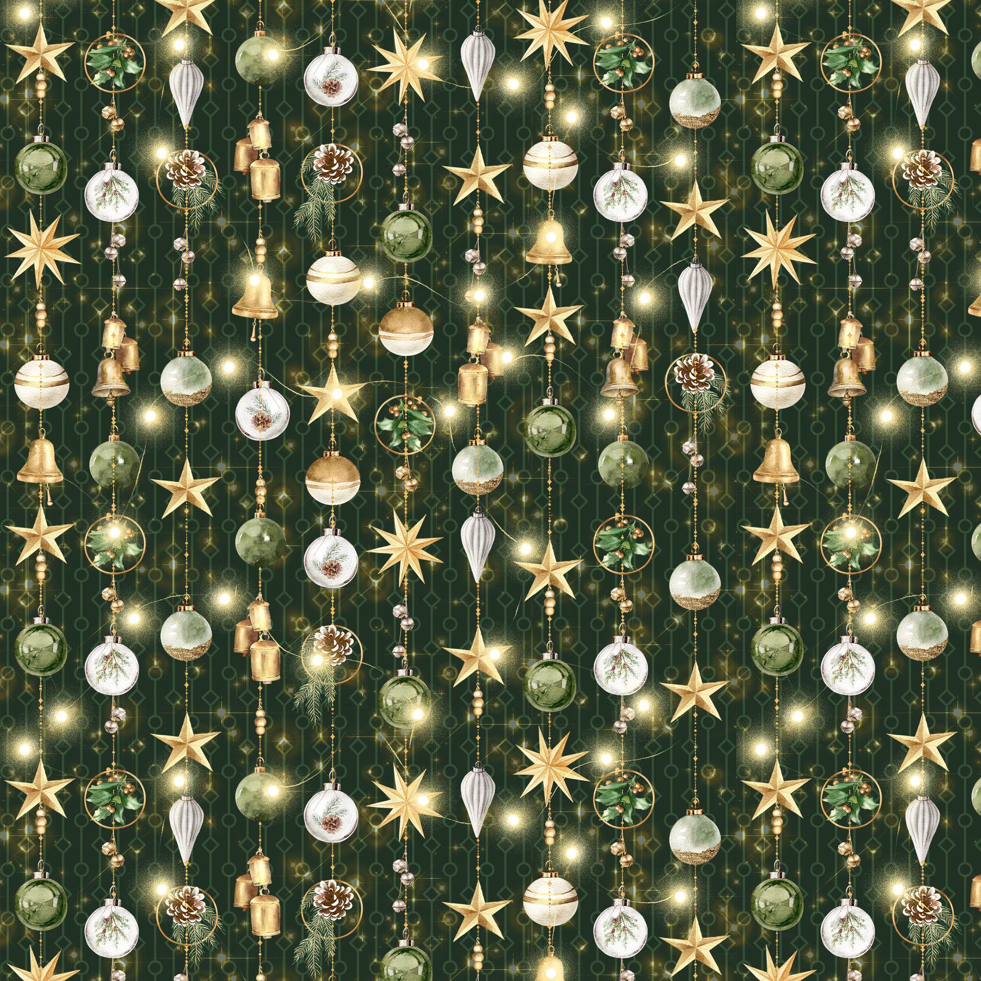 Merry and Bright 10" Squares, White Owl Fabrics MERRYANDBRIGHT-10, 10" Precut Traditional Christmas Xmas Floral Quilt Fabric Squares