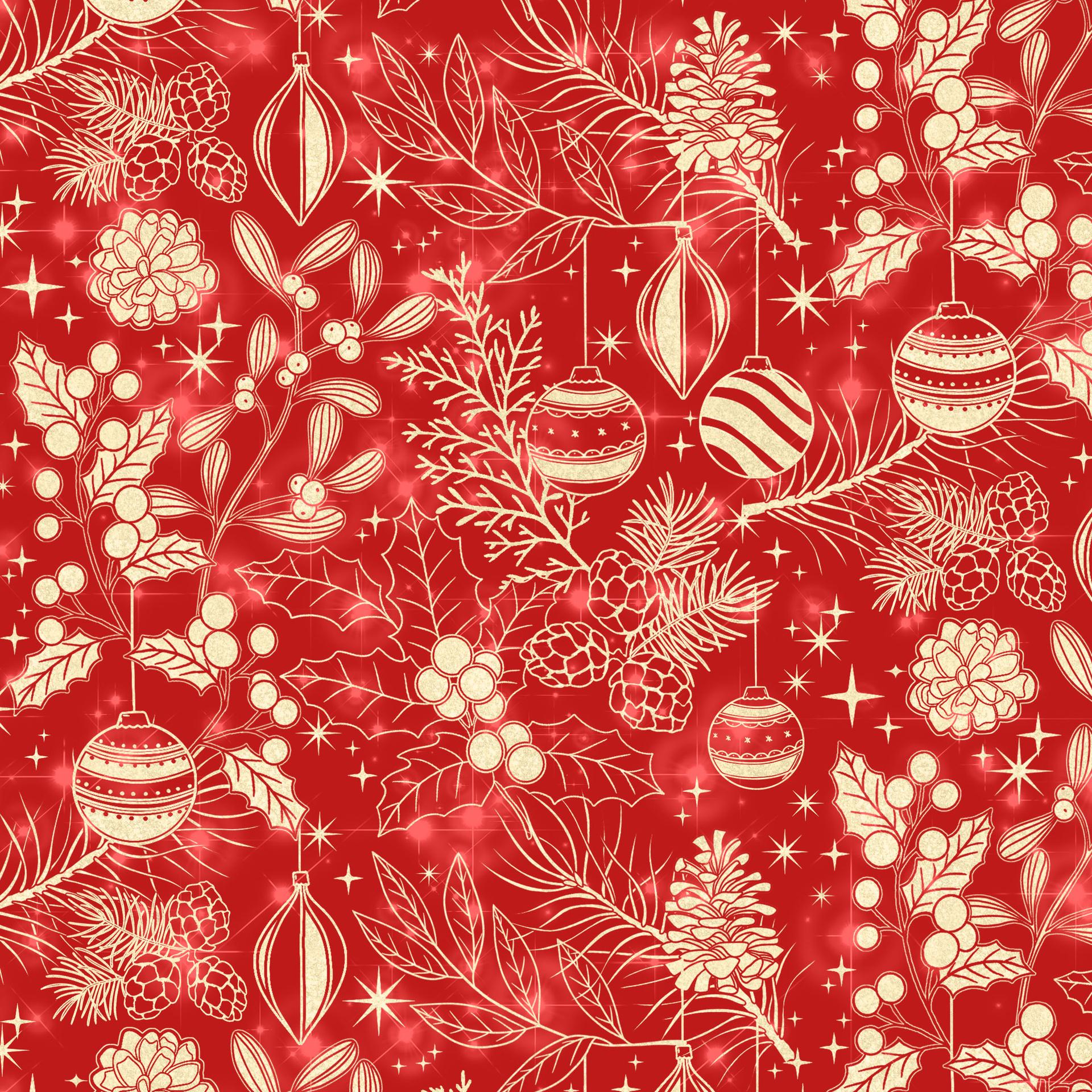 Merry and Bright 10" Squares, White Owl Fabrics MERRYANDBRIGHT-10, 10" Precut Traditional Christmas Xmas Floral Quilt Fabric Squares