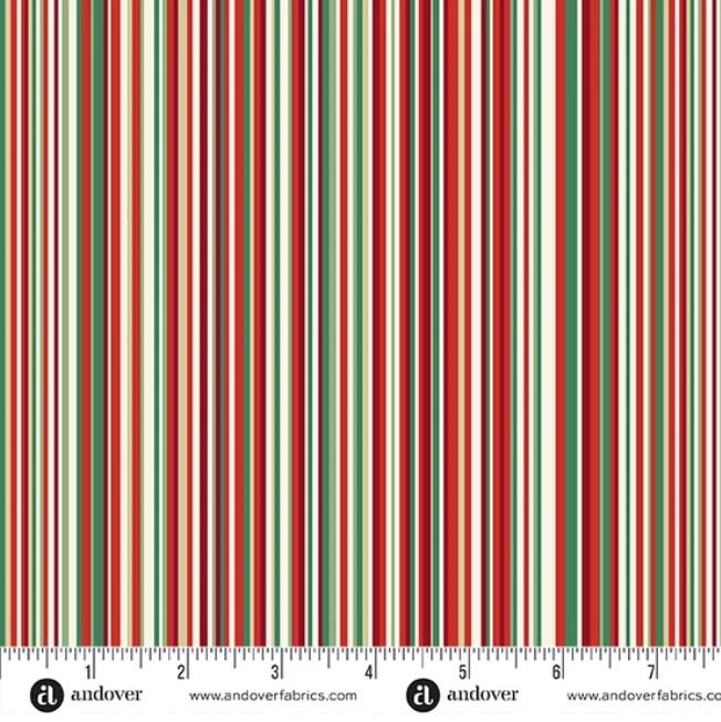Adorn 2.5" Jelly Roll, Andover 25-ADOR-40, 2.5" Precut Gold Metallic Traditional Christmas Xmas Jelly Roll Fabric Strips, Makower UK