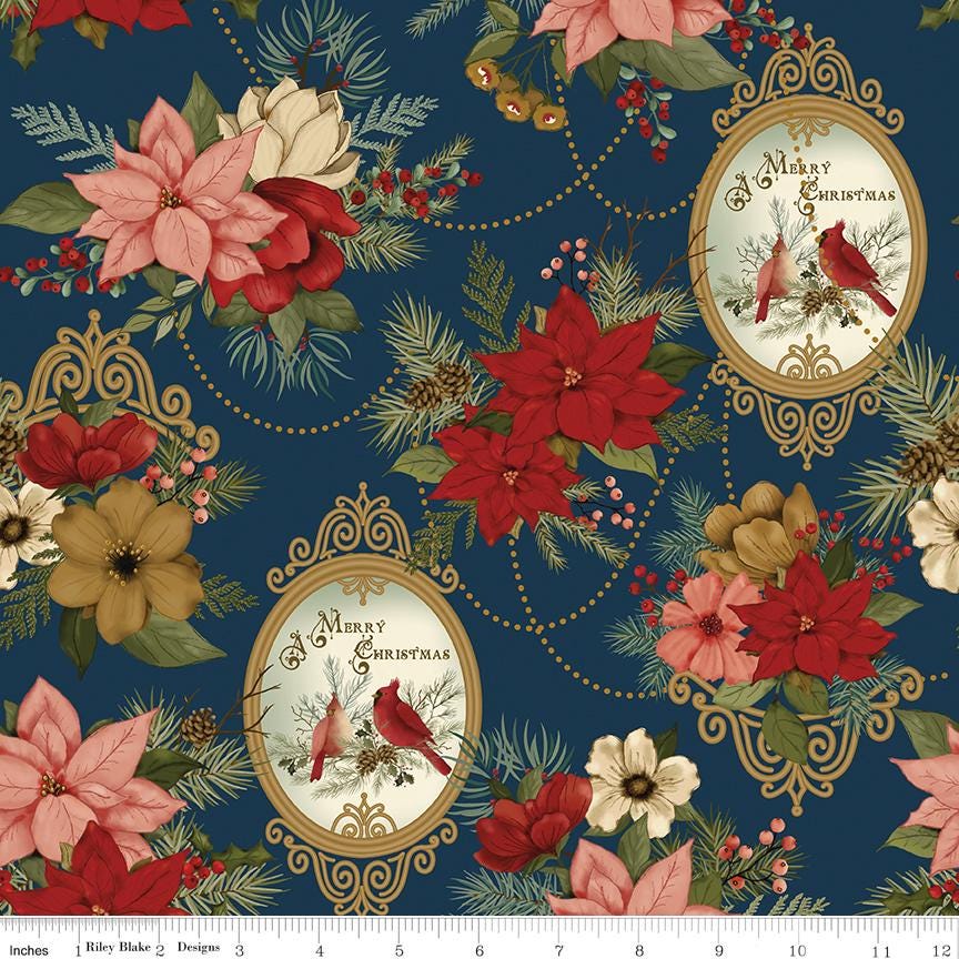 Christmas Greetings 5" Stacker, Riley Blake 5-17660-42, 5" Precut Christmas Xmas Fabric Squares, Christmas Charm Pack, Sandy Gervais