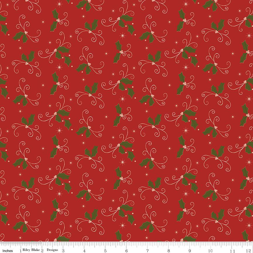 Christmas Greetings 5" Stacker, Riley Blake 5-17660-42, 5" Precut Christmas Xmas Fabric Squares, Christmas Charm Pack, Sandy Gervais