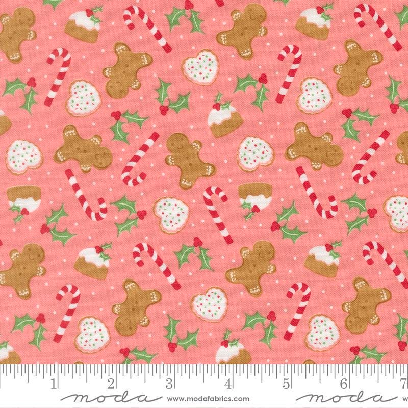 Merrily on High 5" Charm Pack, Moda 43210PP, 5" Precut Red Green Pink Christmas Xmas Charm Pack Fabric Squares, Sweetfire Road