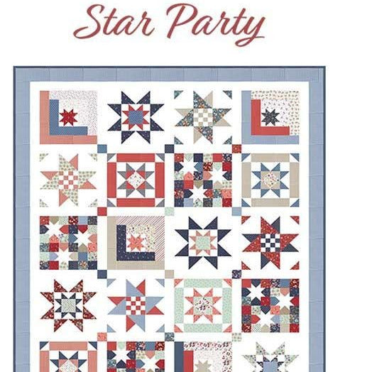 Star Party Sampler Quilt Pattern, Chelsi Stratton Designs CSD186, 33 Fat Quarter Friendly Stars Throw Quilt Pattern
