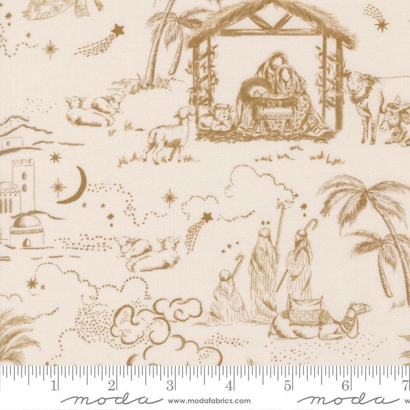 Silent Night 5" Nativity Charm Pack, Moda 40050PP, 5" Precut Traditional Christmas Xmas Fabric Squares, Watercolour Heart