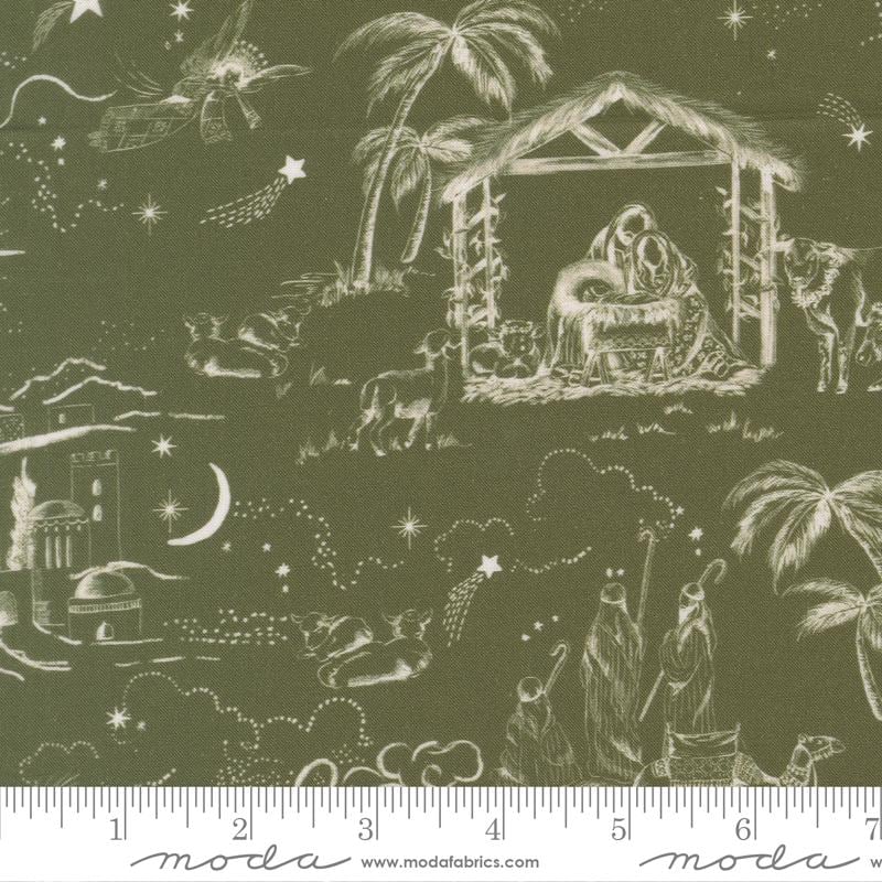 Silent Night 5" Nativity Charm Pack, Moda 40050PP, 5" Precut Traditional Christmas Xmas Fabric Squares, Watercolour Heart