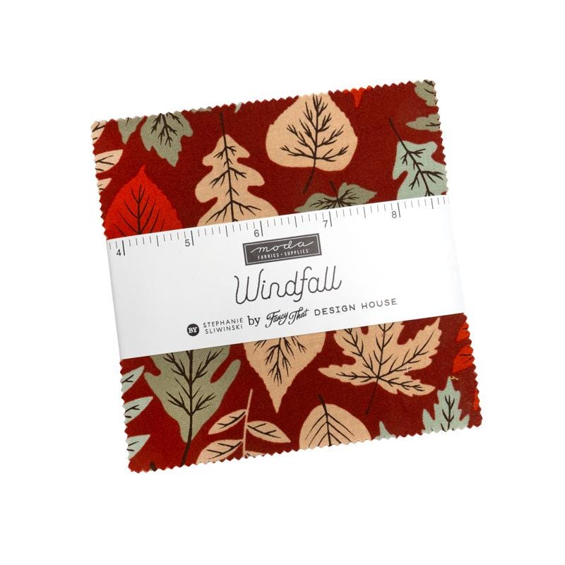 Windfall 5" Autumn Charm Pack, Moda 45650PP, 5" Precut Autumn Fall Floral Fabric Squares, Fancy That Design