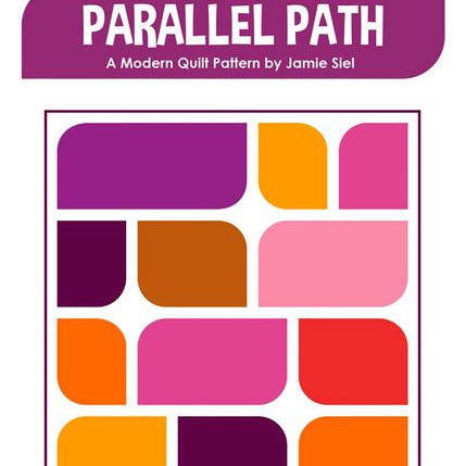 Parallel Path Quilt Pattern, Sew Brainy Designs SBD-301, Fat Quarter Yardage Friendly Modern Baby Throw Quilt Pattern, Curved Piecing