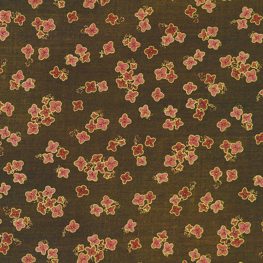 Hello Fall 5" Squares, Robert Kaufman CHS-1392-42, 5" Precut Autumn Fall Floral Fabric Squares, Autumn Floral Charm Pack Fabric