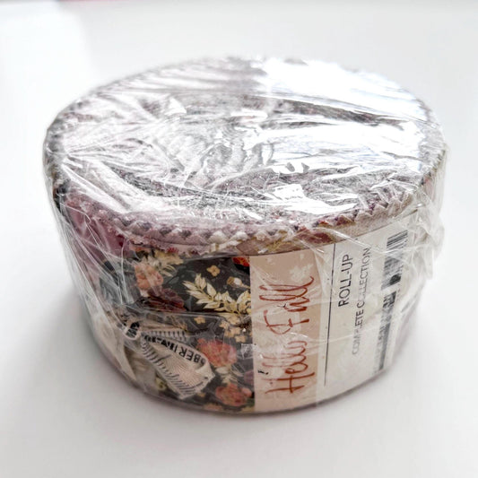 Hello Fall 2.5" Roll Up, Robert Kaufman RU-1392-40, 2.5" Precut Autumn Fall Floral Fabric Strip Roll, Autumn Floral Jelly Roll