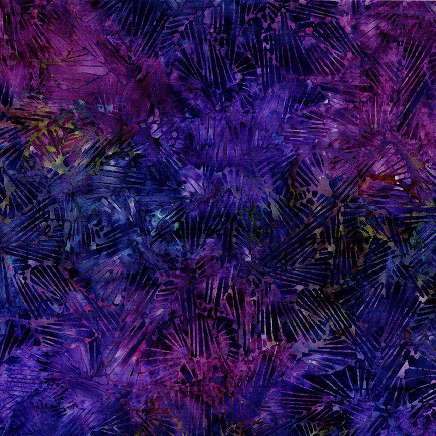 Tonga Lilypad Batik 5" Squares, Timeless Treasures Treat-Mini42 Lilypad, 5" Precut Purple Yellow Green Batik Charm Pack Squares
