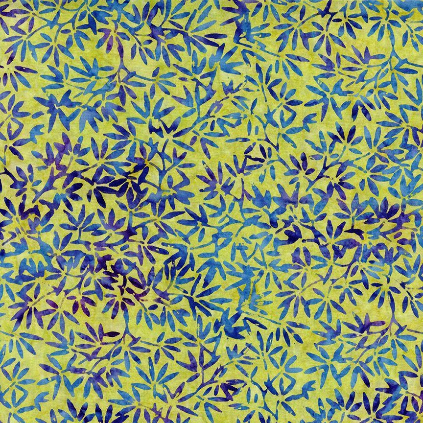 Tonga Lilypad Batik 5" Squares, Timeless Treasures Treat-Mini42 Lilypad, 5" Precut Purple Yellow Green Batik Charm Pack Squares