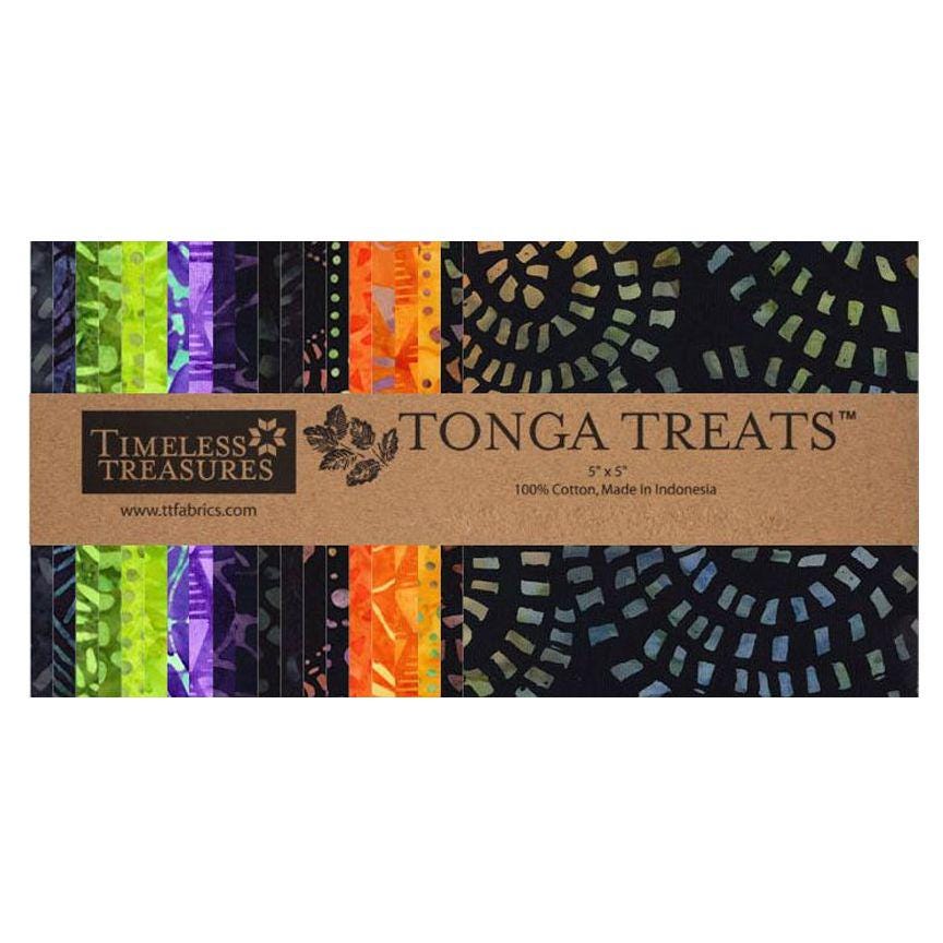 Tonga Raven Batik 5" Squares, Timeless Treasures Treat-Mini42 Raven , 5" Precut Halloween Purple Green Black Orange Batik Charm Pack Squares