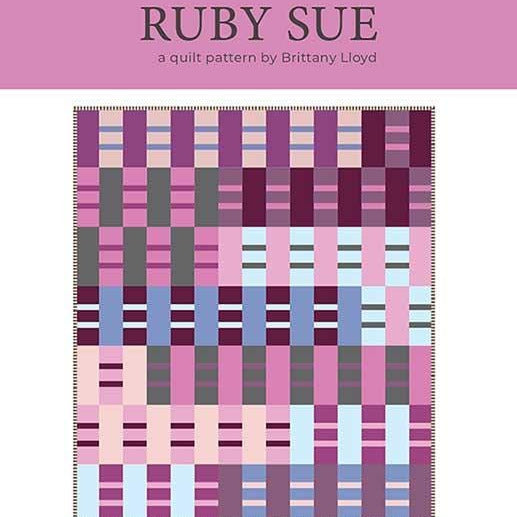Ruby Sue Quilt Pattern, Lo & Behold Stitchery LBS132, Fat Quarter Eighths Friendly Table Wall Throw Bed Quilt Pattern