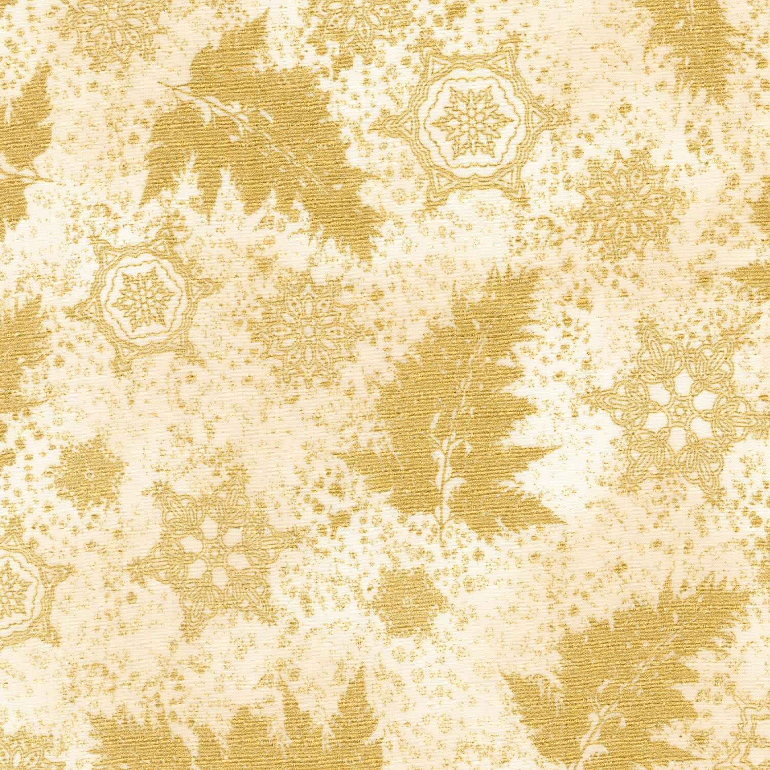 Holiday Flourish 12 5" Charm Squares OOP, Robert Kaufman CHS-785-42, Precut 10" Traditional Xmas Gold Metallic Charm Pack Fabric Squares