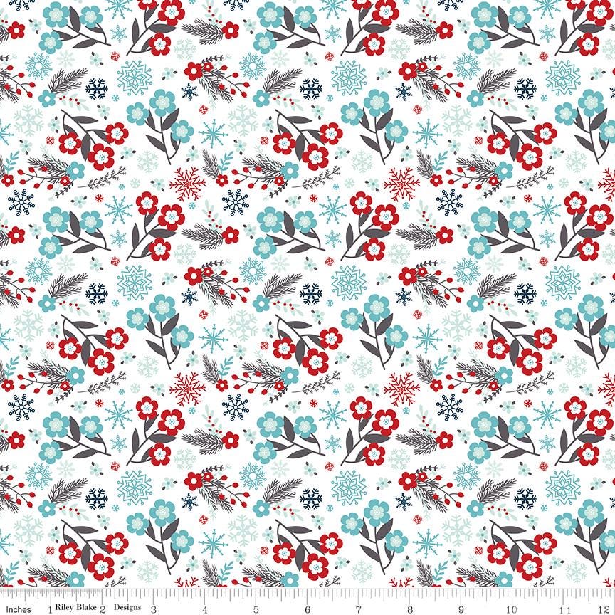 A Perfect Winter 5" Stacker, Riley Blake 5-17990-42, Precut 5" Christmas Xmas Polar Bears Snowmen Charm Pack Fabric, Lori Whitlock