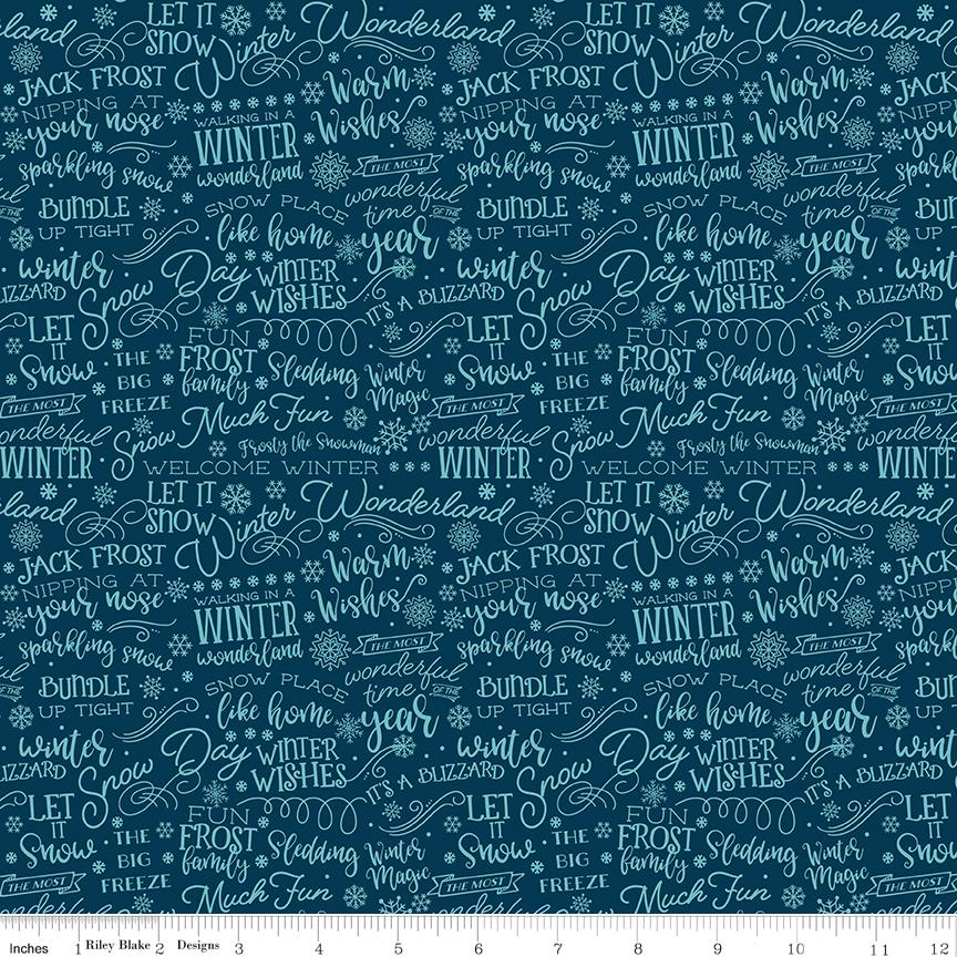 A Perfect Winter 5" Stacker, Riley Blake 5-17990-42, Precut 5" Christmas Xmas Polar Bears Snowmen Charm Pack Fabric, Lori Whitlock