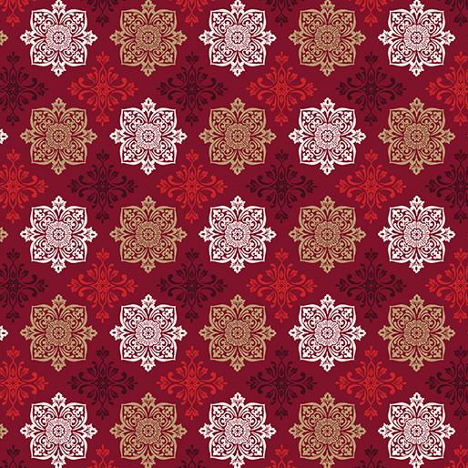 Holiday Nouveau 19 Piece Fat Quarter Bundle, Benartex Kanvas FQHNVPK, Elegant Traditional Christmas Xmas Gold Metallic Fabric Bundle