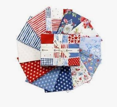 Americana 12 Piece Fat Quarter Bundle, Clothworks FQ0545, Patriotic Floral Fabric Bundle, 18 x 22 Fabric Cuts, Beth Grove