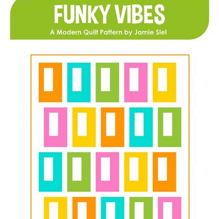 Funky Vibes Quilt Pattern, Sew Brainy Designs SBD-121, Fat Quarter Eighths Friendly Modern Baby Throw Quilt Pattern