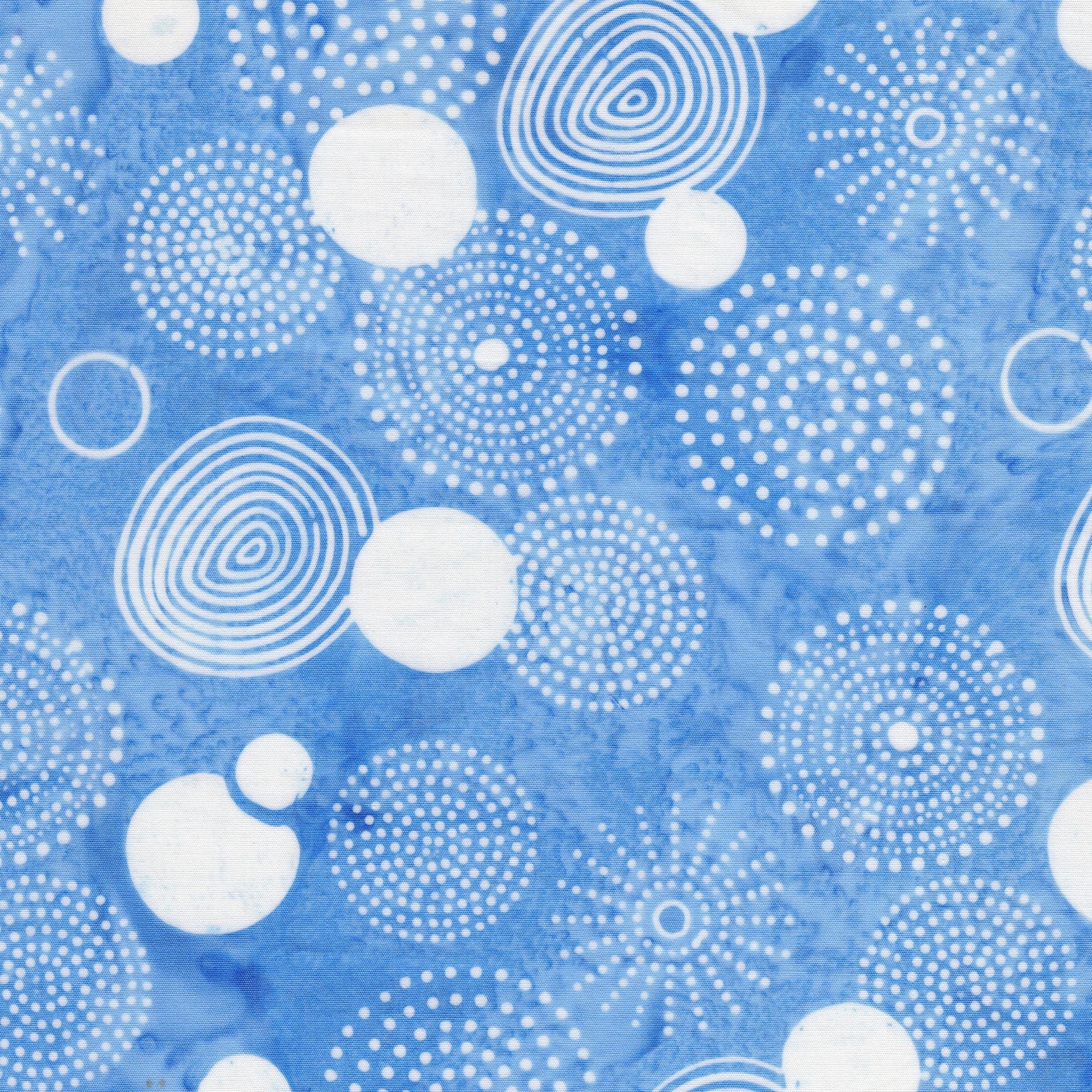Pixelwave 2.5" Strip Pack, Island Batik, 2.5" Precut Blue White Geometric Batik Jelly Roll Fabric Strips
