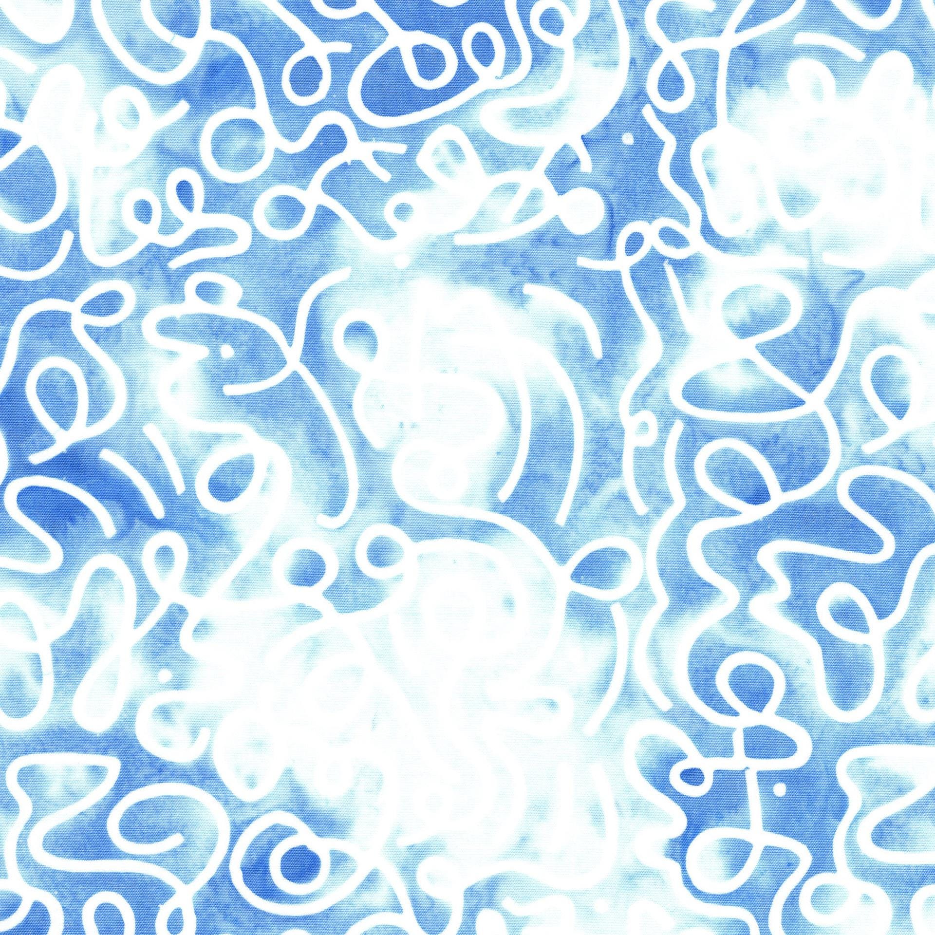 Pixelwave 2.5" Strip Pack, Island Batik, 2.5" Precut Blue White Geometric Batik Jelly Roll Fabric Strips