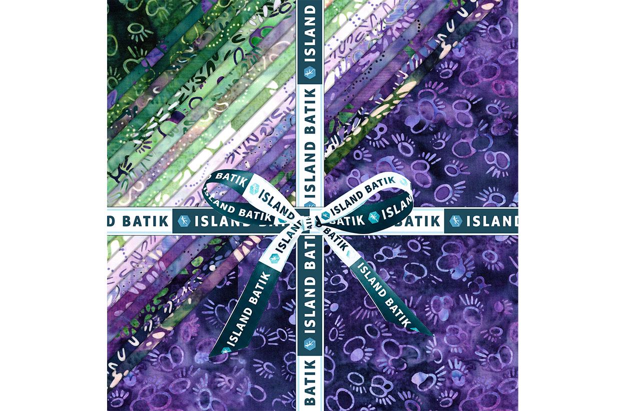 Wine Country 10" Stack, Island Batik, Precut 10" Purple Green Batik Layer Cake Fabric Squares