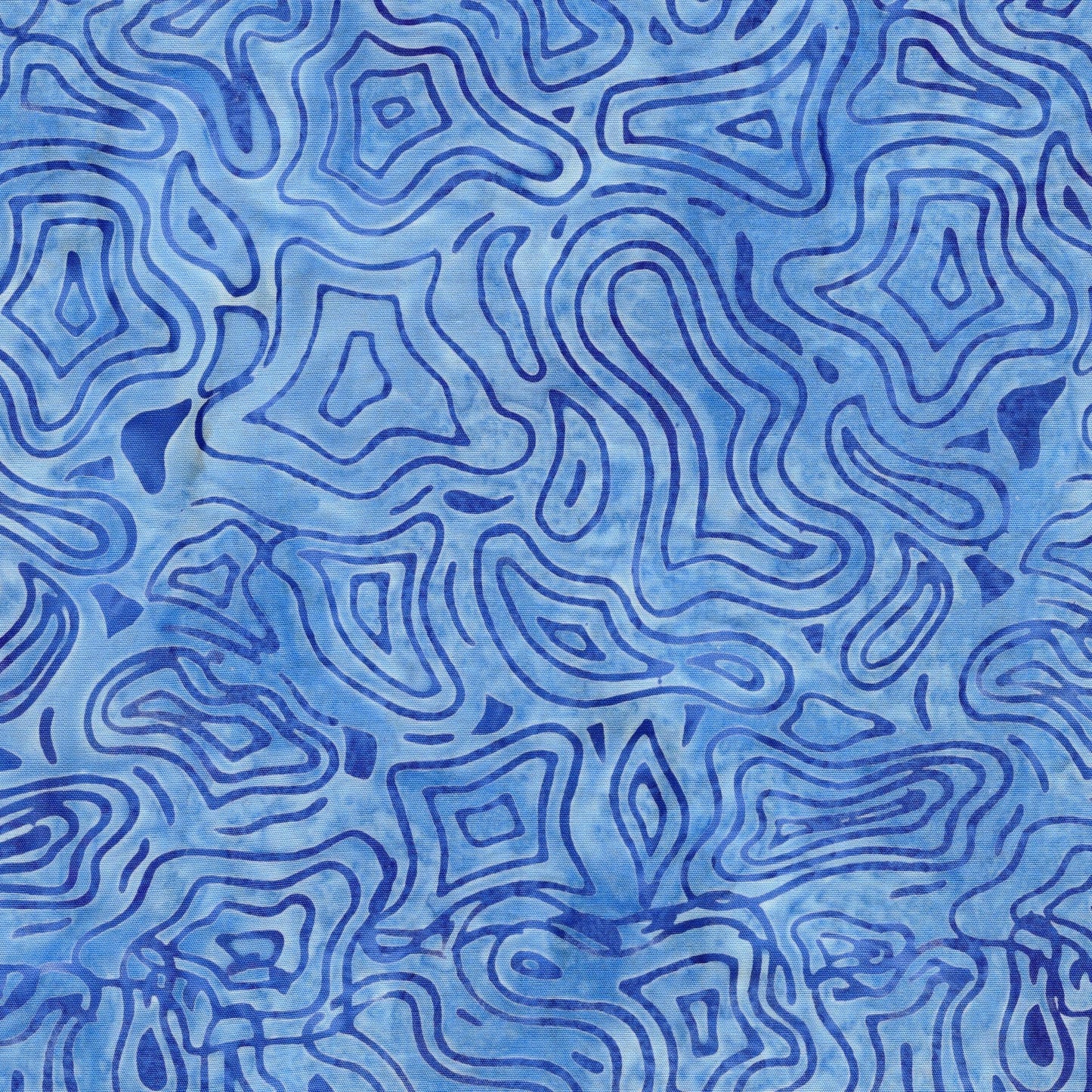 Pixelwave 10" Stack, Island Batik, Precut 10" Blue White Geometric Batik Layer Cake Fabric Squares