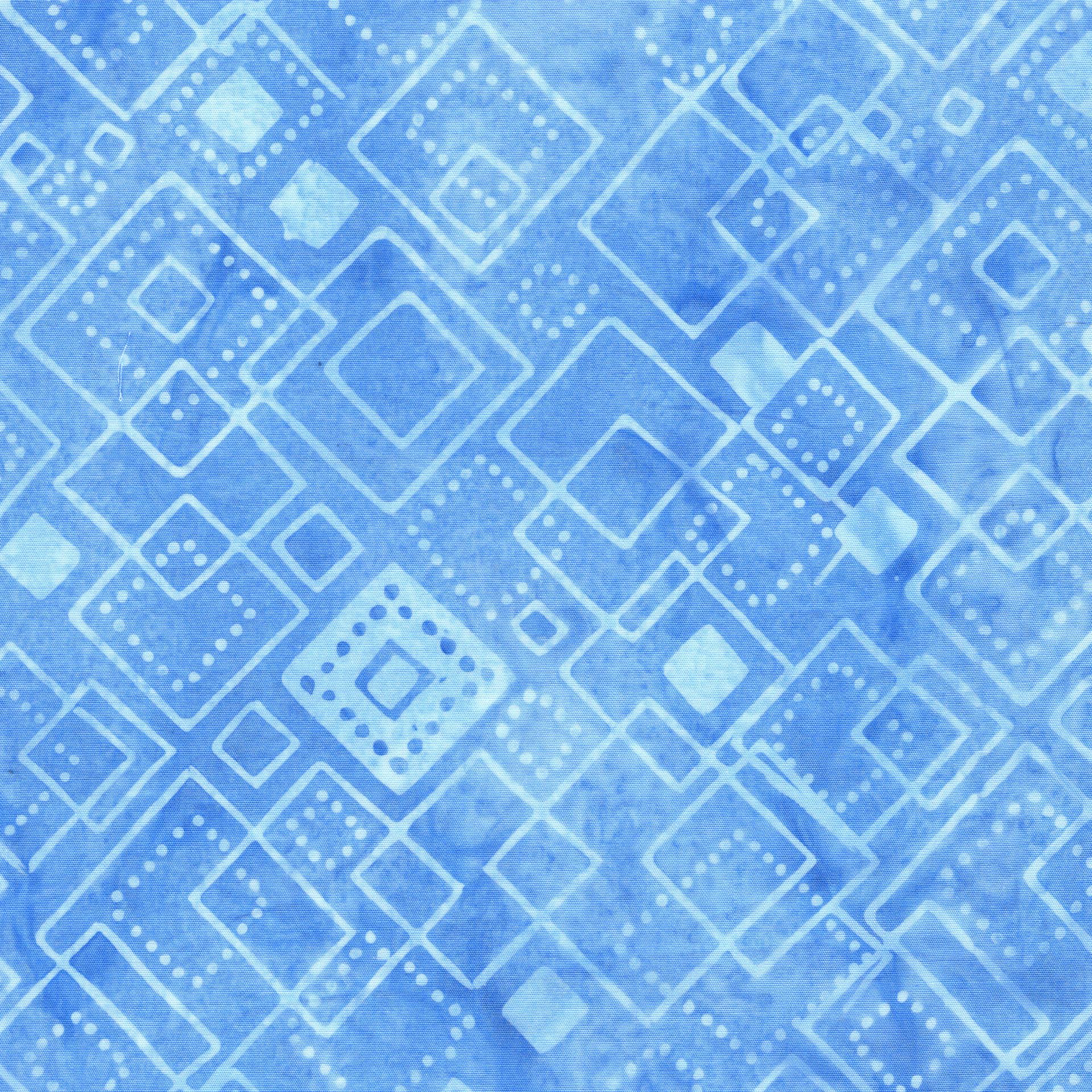 Pixelwave 5" Stamp, Island Batik, 5" Precut Blue White Geometric Batik Fabric Charm Pack Quilt Squares