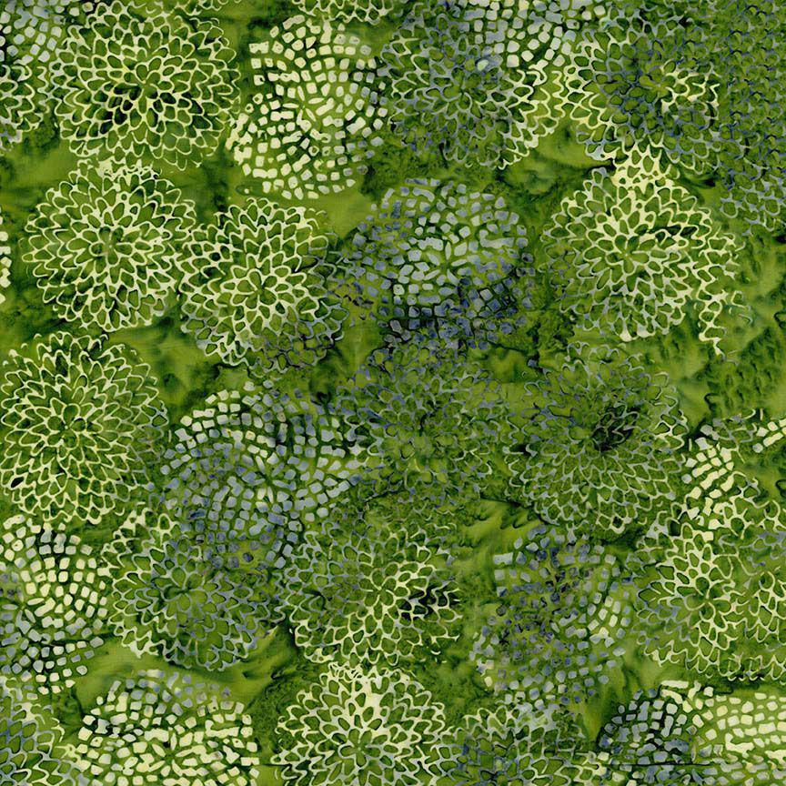 Tonga Radiant Meadow Batik 2.5" Strips, Timeless Treasures Treat-Strip40 Radiant, Blue Green Yellow 2.5" Batik Fabric Strips