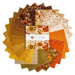 Bountiful 10" Stacker, Riley Blake 10-17860-42, 10" Precut Autumn Fall Harvest Layer Cake Fabric Squares, Thanksgiving Fabric
